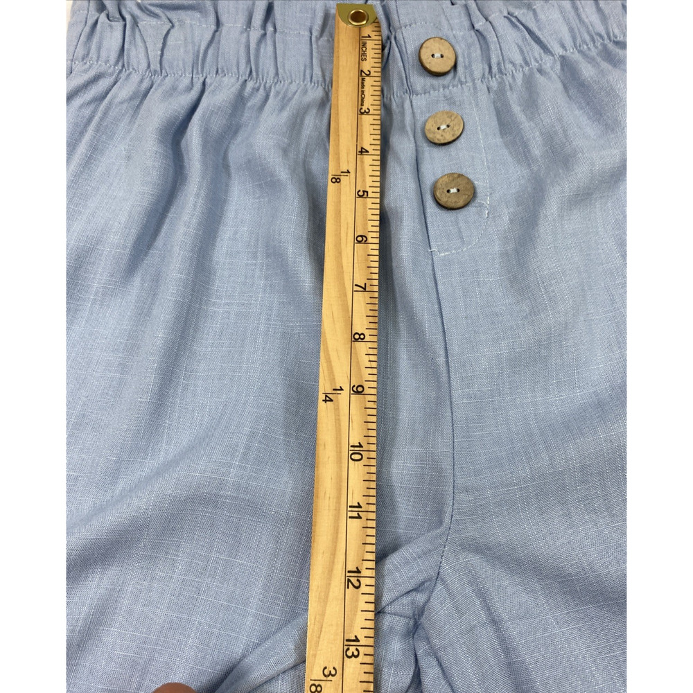 Como Vintage Pants‎ Womens Large Linen Blend Light Blue High Waist Coastal - Picture 8 of 10